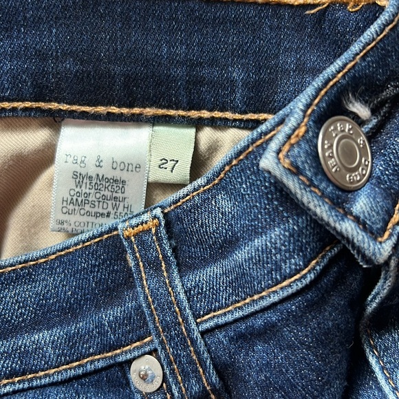 Rag & Bone Skinny Jeans Distressed Hampstead Dark Wash - Picture 6 of 14